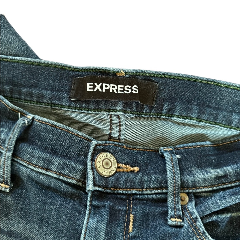 Express Repreve Ankle Legging Mid Rise Dark Wash Jeans Women’s Size 2R - Picture 6 of 7